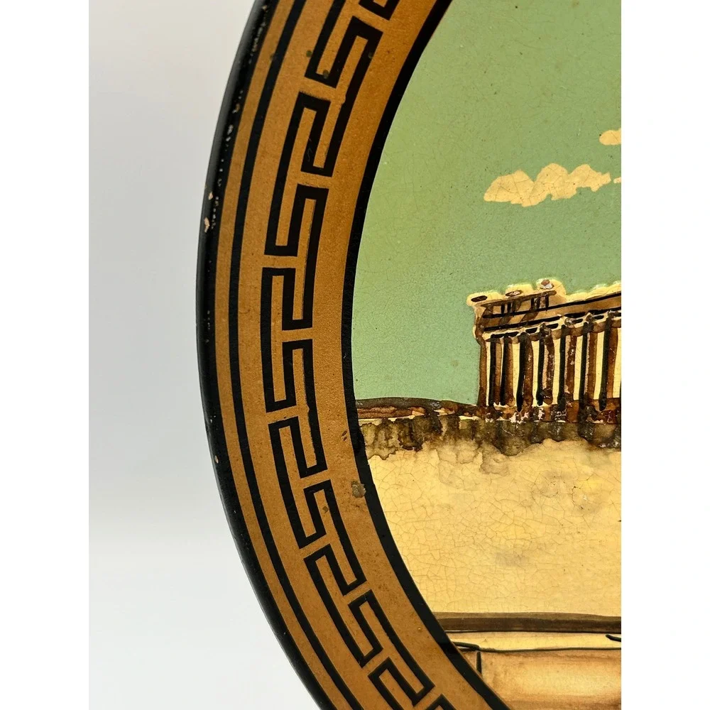 Handmade Decorative Clay Plate Gold Greek Parthenon Wall Art 11 